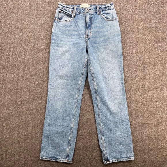 Abercrombie & Fitch Denim - Abercrombie & Fitch The 90s Straight Crop Ultra High Rise Light Wash Jeans 27 4S